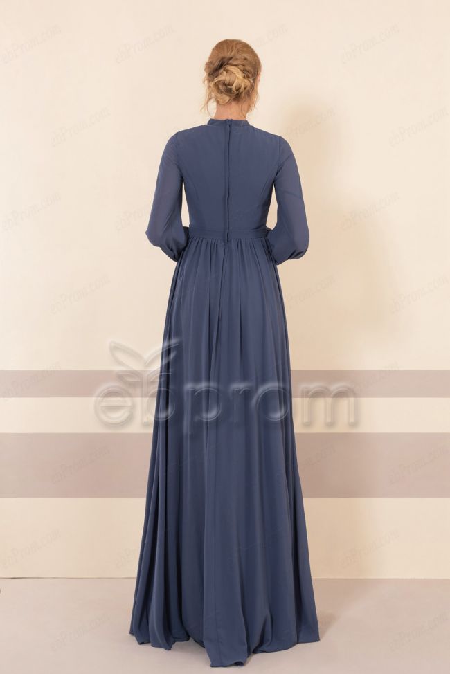 Modest slate blue dress 2025