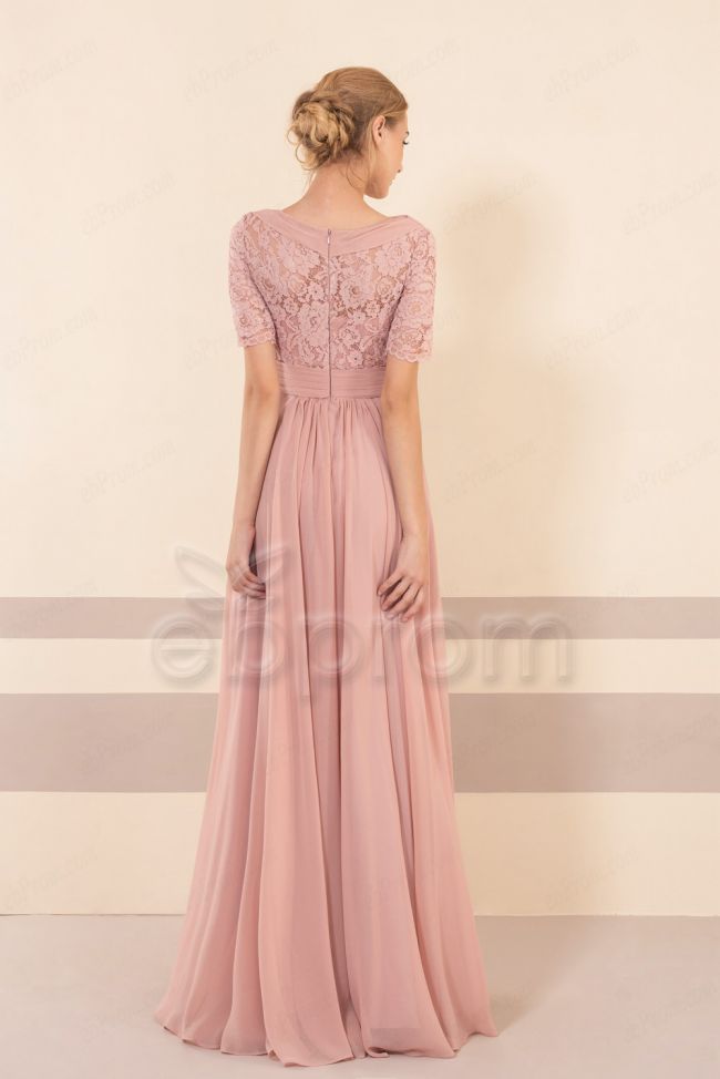 Modest dusty sale rose bridesmaid dresses