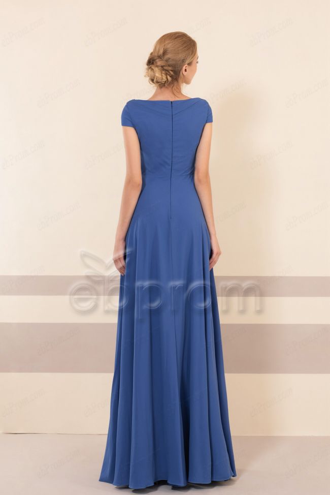 Royal blue modest bridesmaid dresses hot sale