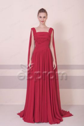 Burgundy Long Prom Dresses with Train