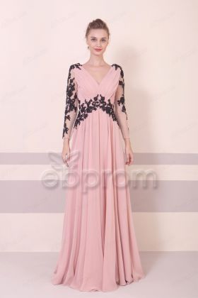 Dusty Rose Prom Dresses Long Sleeves