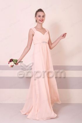 Peach Maternity Pregnant Bridesmaid Dresses Long